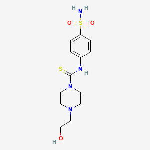 molecular formula C13H20N4O3S2 B5874678 N-[4-(aminosulfonyl)phenyl]-4-(2-hydroxyethyl)-1-piperazinecarbothioamide 