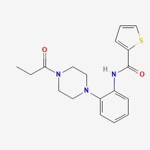 molecular formula C18H21N3O2S B5874686 N-[2-(4-propionyl-1-piperazinyl)phenyl]-2-thiophenecarboxamide 