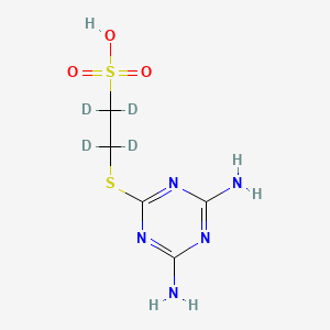 molecular formula C5H9N5O3S2 B587469 2-(4,6-Diamino-1,3,5-triazin-2-yl)sulfanylethanesulfonic Acid-d4 CAS No. 1794737-32-8