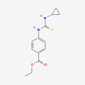 molecular formula C13H16N2O2S B5874707 ethyl 4-{[(cyclopropylamino)carbonothioyl]amino}benzoate 