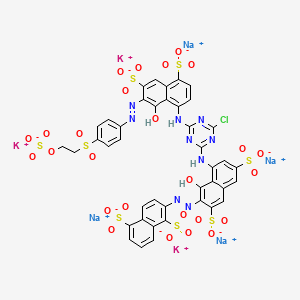 1,5-Naphthalenedisulfonic acid, 2-[[8-[[4-chloro-6-[[8-hydroxy-4,6-disulfo-7-[[4-[[2-(sulfooxy)ethyl]sulfonyl]phenyl]azo]-1-naphthalenyl]amino]-1,3,5-triazin-2-yl]amino]-1-hydroxy-3,6-disulfo-2-naphthalenyl]azo]-, potassium sodium salt