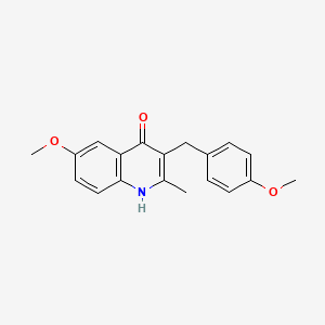 molecular formula C19H19NO3 B5874763 6-methoxy-3-(4-methoxybenzyl)-2-methyl-4-quinolinol 