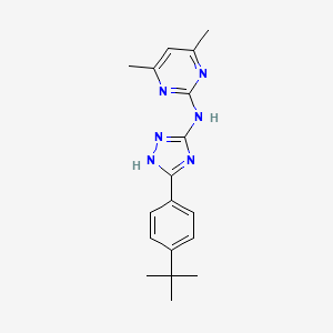 molecular formula C18H22N6 B5874775 N-[5-(4-tert-butylphenyl)-1H-1,2,4-triazol-3-yl]-4,6-dimethyl-2-pyrimidinamine 