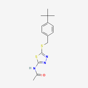 molecular formula C15H19N3OS2 B5874787 N-{5-[(4-tert-butylbenzyl)thio]-1,3,4-thiadiazol-2-yl}acetamide 