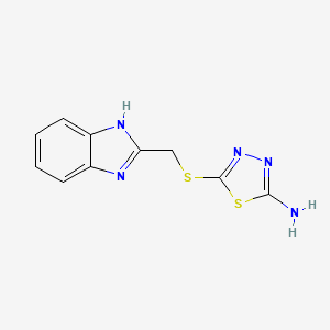 molecular formula C10H9N5S2 B5874836 5-[(1H-benzimidazol-2-ylmethyl)thio]-1,3,4-thiadiazol-2-amine 