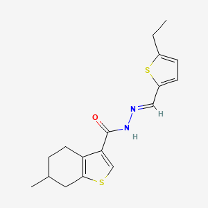 molecular formula C17H20N2OS2 B5874869 N'-[(5-ethyl-2-thienyl)methylene]-6-methyl-4,5,6,7-tetrahydro-1-benzothiophene-3-carbohydrazide 