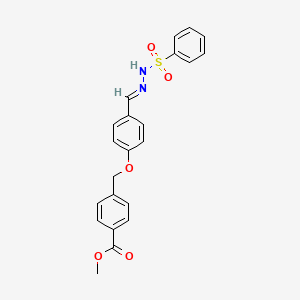 molecular formula C22H20N2O5S B5874920 methyl 4-({4-[2-(phenylsulfonyl)carbonohydrazonoyl]phenoxy}methyl)benzoate 