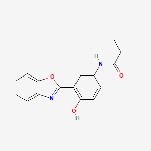 molecular formula C17H16N2O3 B5874940 N-[3-(1,3-benzoxazol-2-yl)-4-hydroxyphenyl]-2-methylpropanamide 
