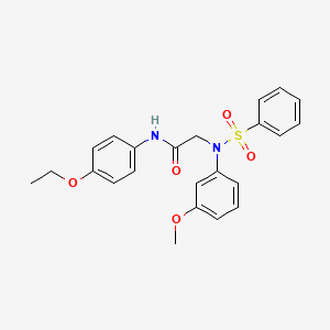 molecular formula C23H24N2O5S B5874956 N~1~-(4-ethoxyphenyl)-N~2~-(3-methoxyphenyl)-N~2~-(phenylsulfonyl)glycinamide 