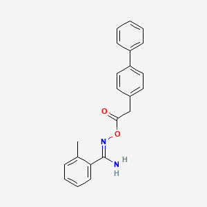 molecular formula C22H20N2O2 B5874981 N'-[(4-biphenylylacetyl)oxy]-2-methylbenzenecarboximidamide 