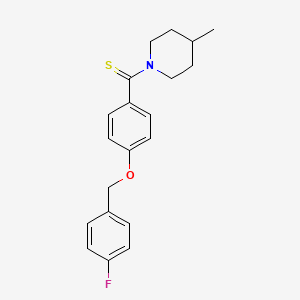 molecular formula C20H22FNOS B5874985 1-({4-[(4-fluorobenzyl)oxy]phenyl}carbonothioyl)-4-methylpiperidine 