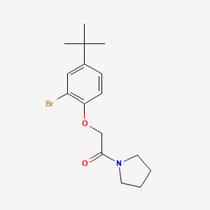 molecular formula C16H22BrNO2 B5875004 1-[(2-bromo-4-tert-butylphenoxy)acetyl]pyrrolidine 