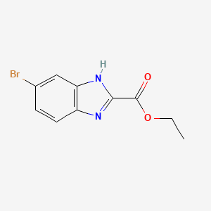 molecular formula C10H9BrN2O2 B587502 5-溴-1H-苯并[d]咪唑-2-甲酸乙酯 CAS No. 144167-50-0