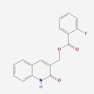 molecular formula C17H12FNO3 B5875036 (2-hydroxy-3-quinolinyl)methyl 2-fluorobenzoate 