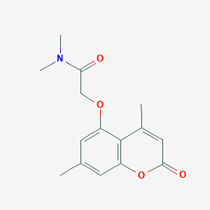 molecular formula C15H17NO4 B5875048 2-[(4,7-dimethyl-2-oxo-2H-chromen-5-yl)oxy]-N,N-dimethylacetamide 