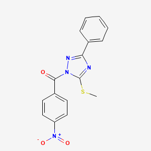 molecular formula C16H12N4O3S B5875070 5-(methylthio)-1-(4-nitrobenzoyl)-3-phenyl-1H-1,2,4-triazole 