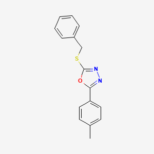 molecular formula C16H14N2OS B5875096 2-(benzylthio)-5-(4-methylphenyl)-1,3,4-oxadiazole 