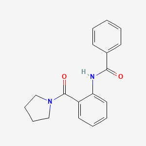 molecular formula C18H18N2O2 B5875133 N-[2-(1-pyrrolidinylcarbonyl)phenyl]benzamide 