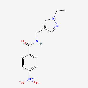 molecular formula C13H14N4O3 B5875161 N-[(1-ethyl-1H-pyrazol-4-yl)methyl]-4-nitrobenzamide 