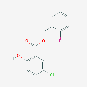 molecular formula C14H10ClFO3 B5875195 2-fluorobenzyl 5-chloro-2-hydroxybenzoate 