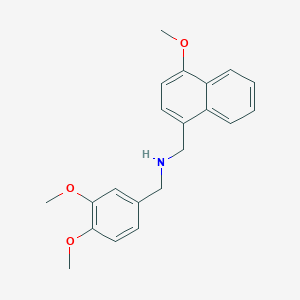 molecular formula C21H23NO3 B5875200 (3,4-dimethoxybenzyl)[(4-methoxy-1-naphthyl)methyl]amine 