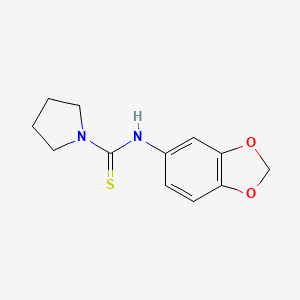 molecular formula C12H14N2O2S B5875212 N-1,3-benzodioxol-5-yl-1-pyrrolidinecarbothioamide 