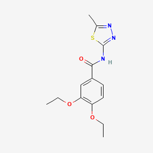 molecular formula C14H17N3O3S B5875223 3,4-diethoxy-N-(5-methyl-1,3,4-thiadiazol-2-yl)benzamide 