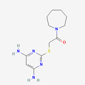 molecular formula C12H19N5OS B5875233 2-{[2-(1-azepanyl)-2-oxoethyl]thio}-4,6-pyrimidinediamine 