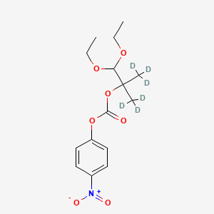 molecular formula C15H21NO7 B587527 2-(1,1-Diethoxy-2-methyl)propyl 4'-Nitrophenyl Carbonate-d6 CAS No. 1246816-85-2