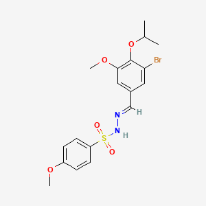 molecular formula C18H21BrN2O5S B5875279 N'-(3-bromo-4-isopropoxy-5-methoxybenzylidene)-4-methoxybenzenesulfonohydrazide 