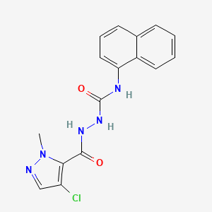 molecular formula C16H14ClN5O2 B5875285 2-[(4-chloro-1-methyl-1H-pyrazol-5-yl)carbonyl]-N-1-naphthylhydrazinecarboxamide 