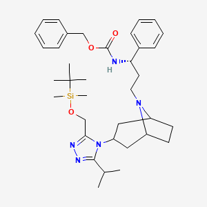 molecular formula C36H53N5O3Si B587533 N-Des-(4,4-difluorocyclohexanecarboxy)-N-carbobenzyloxy-3-tert-butyldimethylsilyloxymethyl Maraviroc CAS No. 1391048-12-6