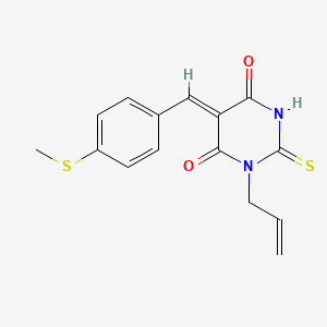 molecular formula C15H14N2O2S2 B5875369 1-allyl-5-[4-(methylthio)benzylidene]-2-thioxodihydro-4,6(1H,5H)-pyrimidinedione 