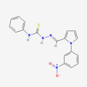 molecular formula C18H15N5O2S B5875370 1-(3-nitrophenyl)-1H-pyrrole-2-carbaldehyde N-phenylthiosemicarbazone 