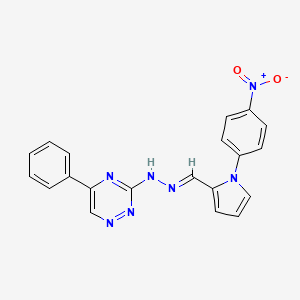 molecular formula C20H15N7O2 B5875397 1-(4-nitrophenyl)-1H-pyrrole-2-carbaldehyde (5-phenyl-1,2,4-triazin-3-yl)hydrazone 