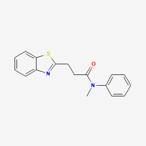 molecular formula C17H16N2OS B5875417 3-(1,3-benzothiazol-2-yl)-N-methyl-N-phenylpropanamide 