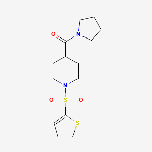 molecular formula C14H20N2O3S2 B5875424 4-(1-pyrrolidinylcarbonyl)-1-(2-thienylsulfonyl)piperidine 