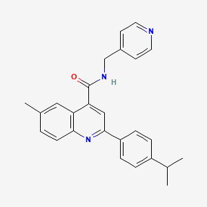 molecular formula C26H25N3O B5875452 2-(4-isopropylphenyl)-6-methyl-N-(4-pyridinylmethyl)-4-quinolinecarboxamide 