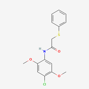molecular formula C16H16ClNO3S B5875459 N-(4-chloro-2,5-dimethoxyphenyl)-2-(phenylthio)acetamide 