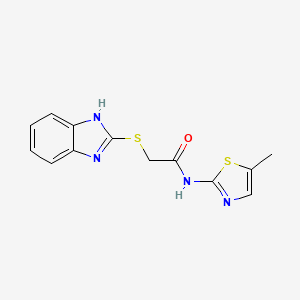 molecular formula C13H12N4OS2 B5875464 2-(1H-benzimidazol-2-ylthio)-N-(5-methyl-1,3-thiazol-2-yl)acetamide 
