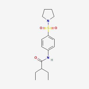 molecular formula C16H24N2O3S B5875505 2-ethyl-N-[4-(1-pyrrolidinylsulfonyl)phenyl]butanamide 