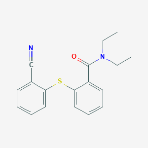 molecular formula C18H18N2OS B5875539 2-[(2-cyanophenyl)thio]-N,N-diethylbenzamide 