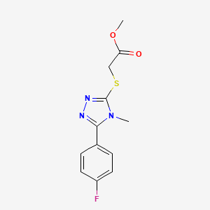 molecular formula C12H12FN3O2S B5875552 methyl {[5-(4-fluorophenyl)-4-methyl-4H-1,2,4-triazol-3-yl]thio}acetate 