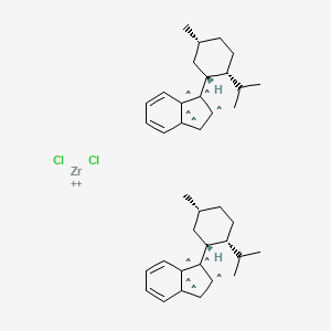 molecular formula C38H50Cl2Zr+2 B587556 (+)-Bis[1-{(1'R,2'R,5'R)-2'-i-propyl-5'-methylcyclohexyl}indenyl]zirconium(IV) dichloride CAS No. 148347-90-4