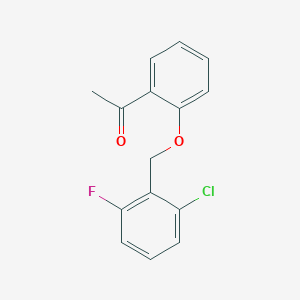 molecular formula C15H12ClFO2 B5875569 1-{2-[(2-chloro-6-fluorobenzyl)oxy]phenyl}ethanone 