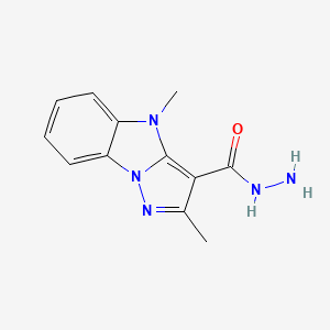 molecular formula C12H13N5O B5875573 2,4-dimethyl-4H-pyrazolo[1,5-a]benzimidazole-3-carbohydrazide 