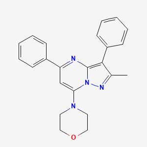 molecular formula C23H22N4O B5875581 2-methyl-7-(4-morpholinyl)-3,5-diphenylpyrazolo[1,5-a]pyrimidine 