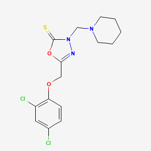 molecular formula C15H17Cl2N3O2S B5875589 5-[(2,4-dichlorophenoxy)methyl]-3-(1-piperidinylmethyl)-1,3,4-oxadiazole-2(3H)-thione 