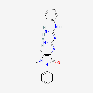 molecular formula C19H21N7O B5875632 N-(1,5-dimethyl-3-oxo-2-phenyl-2,3-dihydro-1H-pyrazol-4-yl)-N'-phenylimidodicarbonimidic diamide 