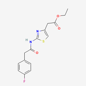 molecular formula C15H15FN2O3S B5875639 ethyl (2-{[(4-fluorophenyl)acetyl]amino}-1,3-thiazol-4-yl)acetate 
